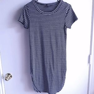 Striped crew neck t-shirt dress